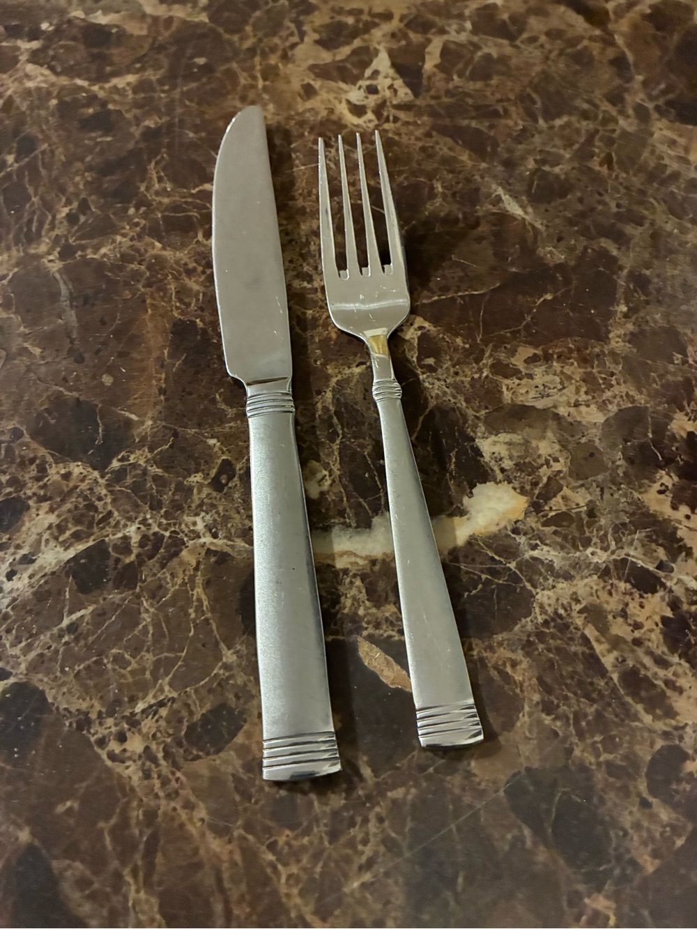 Wallace Napoli Frost Stainless Steel Knife and Salad Fork Set